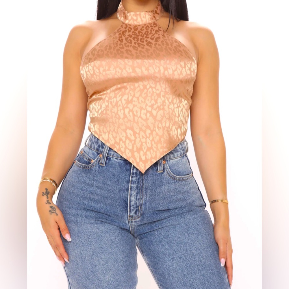 Fashion nova copper cheetah crop top